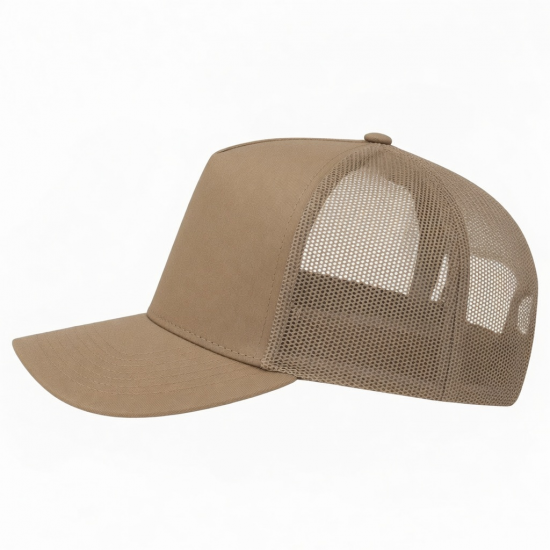 Cap Fabric Mesh Tan Unisex Adjustable Hat Trucker