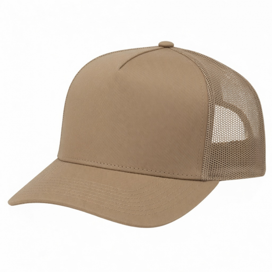 Cap Fabric Mesh Tan Unisex Adjustable Hat Trucker