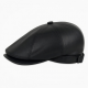 Hats Newsboy Men Leather Ivy Flat Cap Gatsby Driving Cabbie Hat Black