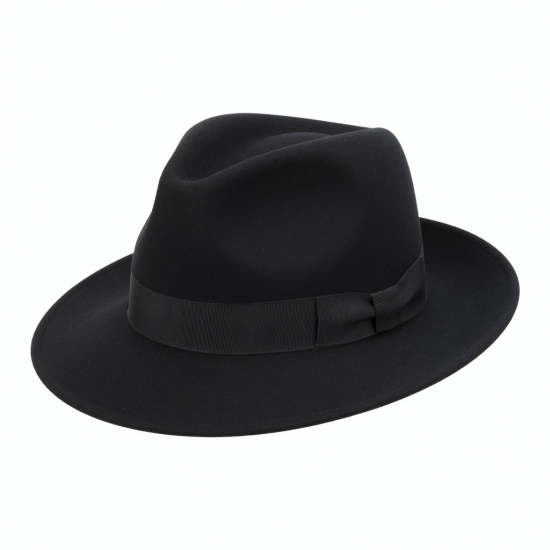 Black Men Wool Fedora Hat Cap Games Costumes Costume