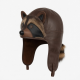 Cap Leather Raccoon Hat