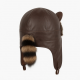 Cap Leather Raccoon Hat