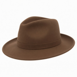 Style 100 Wool Felt Fedora Brown Hat Crushable
