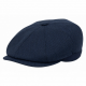 Flat Cap For Men Blend Wool Herringbone Tweed Style Hat Driving Plain Blue Navy 
