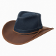 Hat Leather Real Denim Western Cow