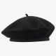 Beret 100 Wool Size Hat Black