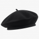 Beret 100 Wool Size Hat Black