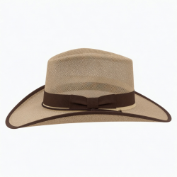 Mesh Hat Retro Cowboy Cap Drawstring Wide Brim Fedora Fishing Holiday