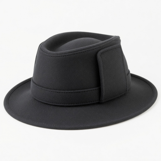 Hat Men Handmade 100 Wool Flap Hard Felt Classic