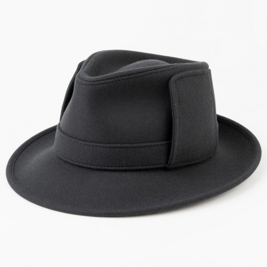 Hat Men Handmade 100 Wool Flap Hard Felt Classic