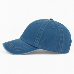 Baseball Cap Blue Plain Denim Dad Bill Curved Adjustable