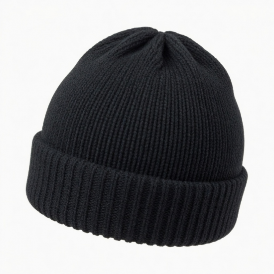Hat Warm Winter Knit Beret Cuff Beanie Foldable Cap