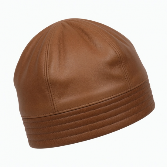 Warm Soft Leather Women Winter Hat Beanie Cap Proof Of Wind