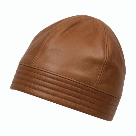 Warm Soft Leather Women Winter Hat Beanie Cap Proof Of Wind