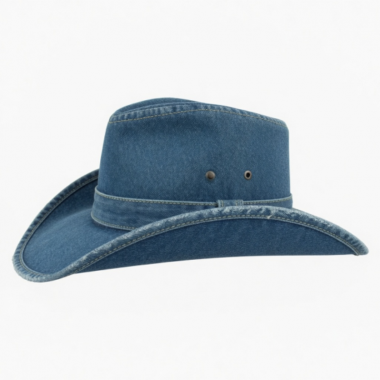 Hat Denim Western Unisex Leather Collectible Large