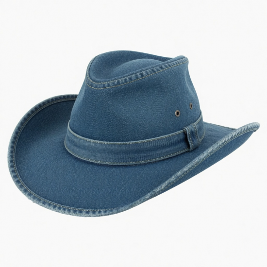 Hat Denim Western Unisex Leather Collectible Large