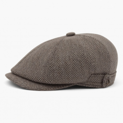 Hat Newsboy Flat Cap Driver Herringbone Tweed Wool Plain Kids Classic Golf