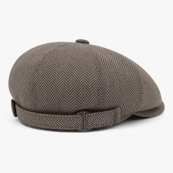 Hat Newsboy Flat Cap Driver Herringbone Tweed Wool Plain Kids Classic Golf