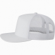 Cap Snapback White Bill Flat Trucker Mesh Plain Adjustable Unisex