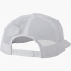 Cap Snapback White Bill Flat Trucker Mesh Plain Adjustable Unisex