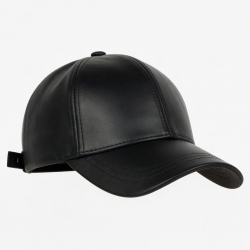 Baseball Cap Leather Black For Men Women Adjustable