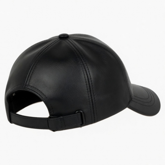 Baseball Cap Leather Black For Men Women Adjustable