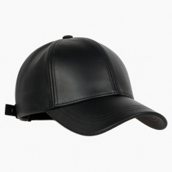 Baseball Cap Leather Black For Men Women Adjustable