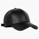 Baseball Cap Leather Black For Men Women Adjustable