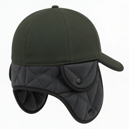 Hat Men Visor Proof Of Wind Lined Winter Baseball Cap Ear Flaps Hunting