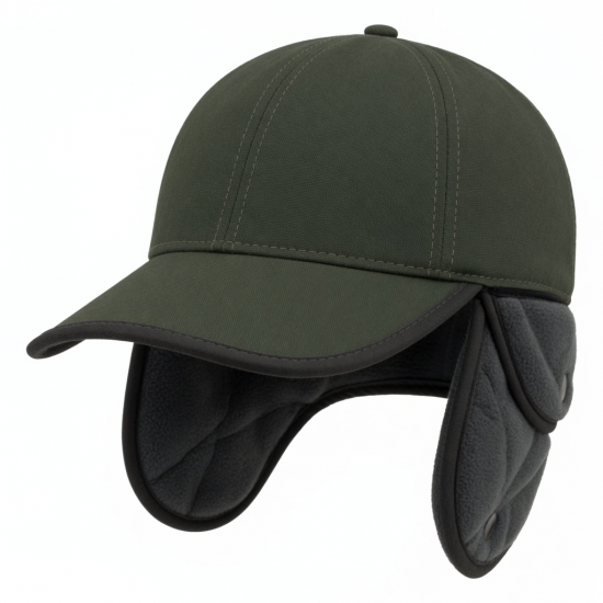 Hat Men Visor Proof Of Wind Lined Winter Baseball Cap Ear Flaps Hunting