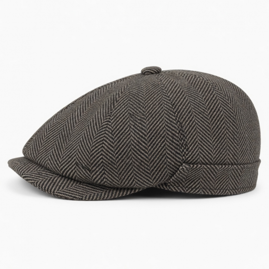 Hat Herringbone Ivy Wool Striped Cap Gatsby Golf Driving Flat Cabbie Newsboy