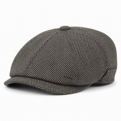 Hat Herringbone Ivy Wool Striped Cap Gatsby Golf Driving Flat Cabbie Newsboy