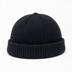 Mini Beanie Short Bucket Hat Ribbed Docker Winter Warm Knit Skull Cap Cuff