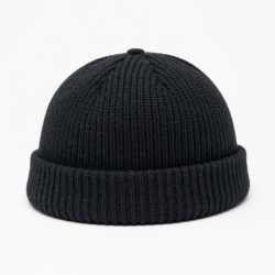 Mini Beanie Short Bucket Hat Ribbed Docker Winter Warm Knit Skull Cap Cuff