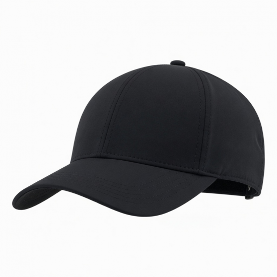 Golf Cap Performance Premium Black Embroidered Logo Adjustable